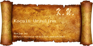 Kocsis Urzulina névjegykártya